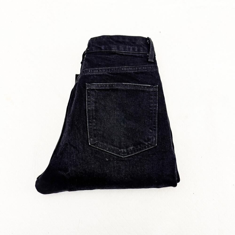 Zara Black High Rise Straight Leg Denim Jeans Zip Up Pants Size 4
